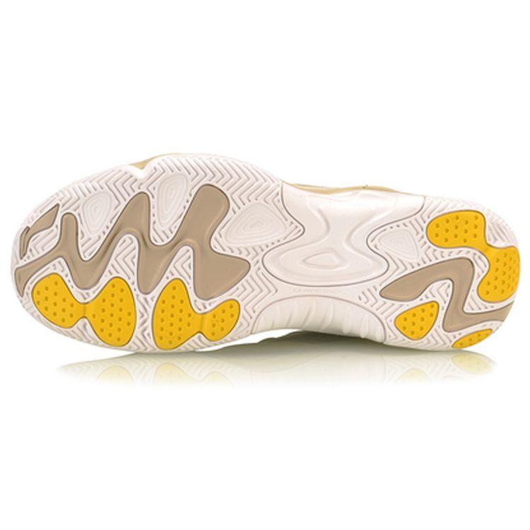Кроссовки для баскетбола Li Ning Hu Xuan из искусственной кожи, повседневные, легкие, дышащие, с низким верхом, в стиле ретро, мужские, серо-желтые, AGBP015-4