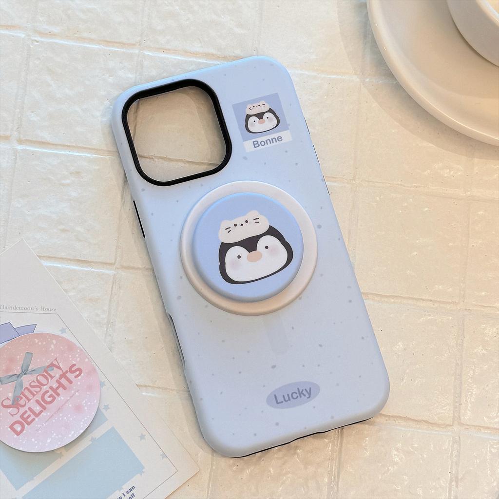 Small Animal Magnetic Holder Mobile Phone Case for Apple for IPhone16For13 Film 15promax Hard 14 Korean 17