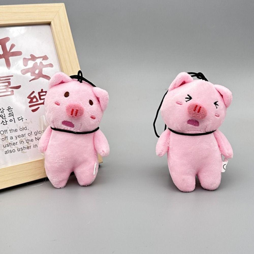 Stuffed Animals Hanging Pig Keychain Crooked Head Pig Pendant Creative Piggy Stuffed Doll  Kid Gift