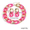 Female Resin Fluorescent Necklace And Earrings Jewelry Set With Electroplated Finish For Autumn