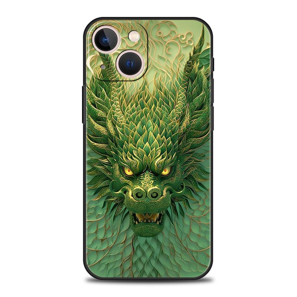 Китайский стиль Лун Цветок Дракон Чехол для телефона для iPhone 17 16 15 14 13 12 11 Pro Max 17 Air Plus Ударопрочный Мягкий ТПУ Корпус