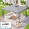 3 M Gazebo Top Cover Double Tier Canopy Replacement Pavilion Roof Light Grey