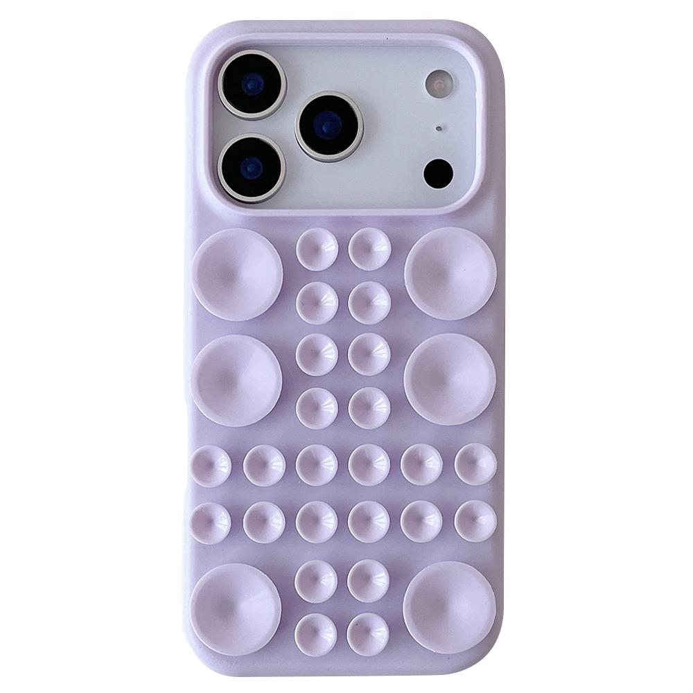 For iPhone 17 Pro Max Case Suction Cup Silicone Phone Cover with Fabric Lining