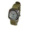 МРМВ. Военные часы Часы с калифорнийским циферблатом Дымчато-черные с зеленым тканевым ремешком