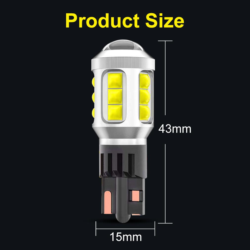 2 шт. T15 W16W 921 912 светодиодные лампы Canbus без ошибок HD Len лампа высокой мощности 16SMD 3030 супер яркий 4000LM замена для автомобиля резервный фонарь заднего хода белый 6500K