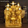 Five Wealth Gods Buddha Statue: Prosperity & Treasure Decoration for Entrance, Hall, or Counter - Ideal Housewarming or Opening Gift