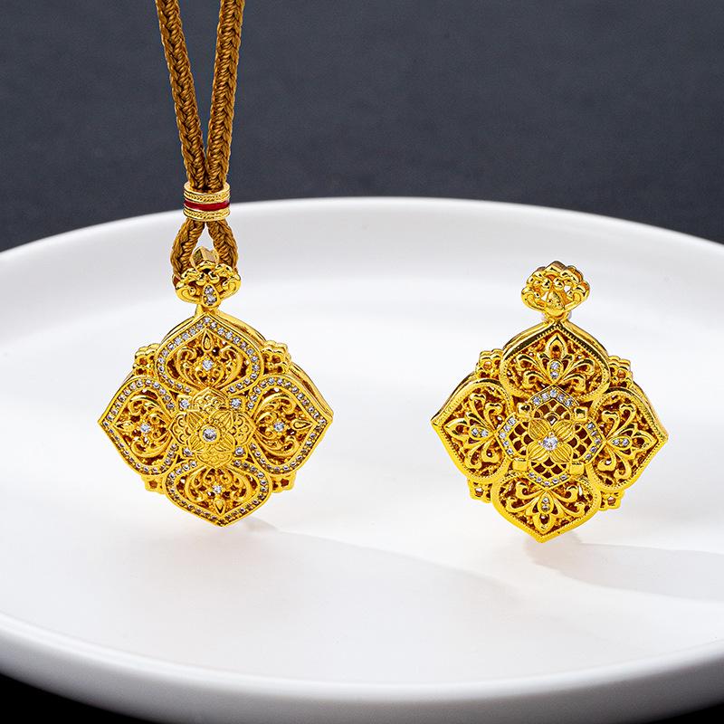 Подвеска Жуи в придворном стиле, инкрустированная бриллиантами, женское золотое ожерелье - прочный, не выцветающий аксессуар