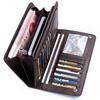 Women Vintage Bifold Coin Bags Card Holder Leather Wallet Checkbook Purse