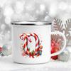 26 Letter Printed Enamel Mug Coffee Juice Milk Mugs Christmas Handle Wine Cup Xmas Best Gifts For Her