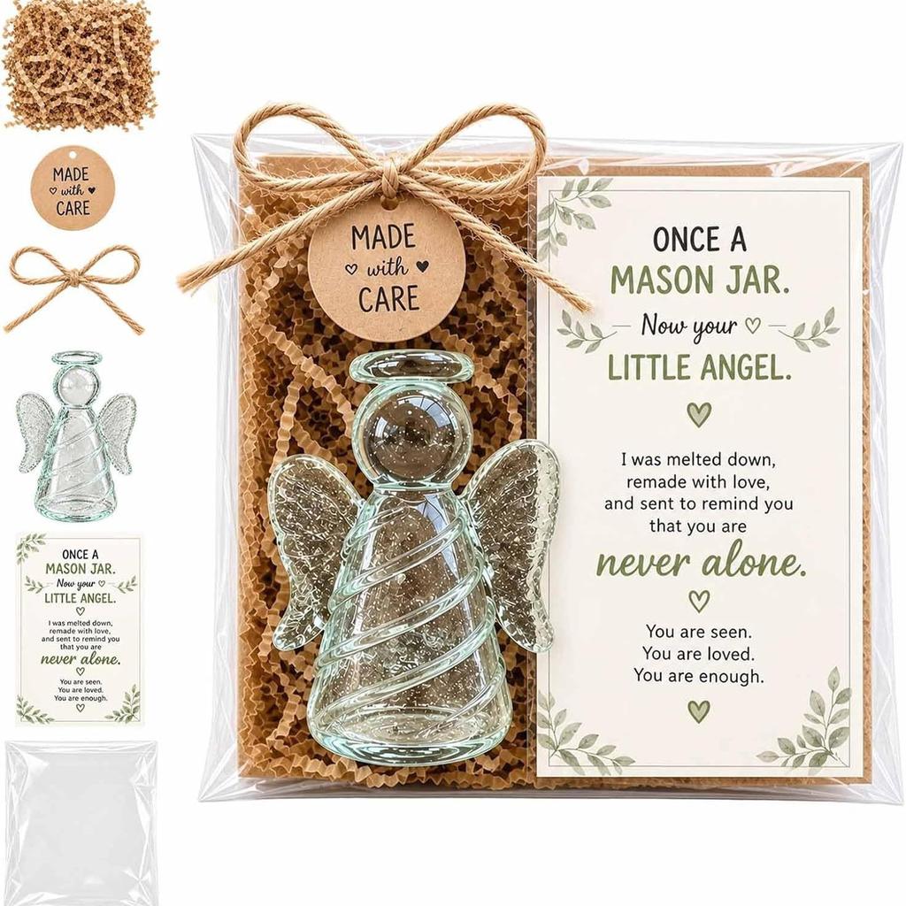Glass Animal Gifts for Emotional Support Flat Acrylic Memorial Pocket Hug Keepsake, 11 Animal Styles for Comfort