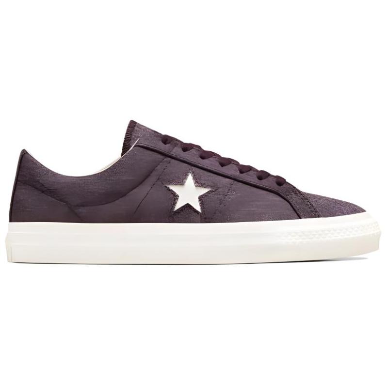 Converse One Star Pro Выстиранный холст Нескользящие и износостойкие Низкие кеды Унисекс Фиолетовый и белый