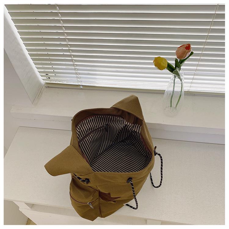 Американский Ретро Звездный Холщовый Рюкзак - Большая Вместимость, Стильная и Универсальная Сумка через Плечо