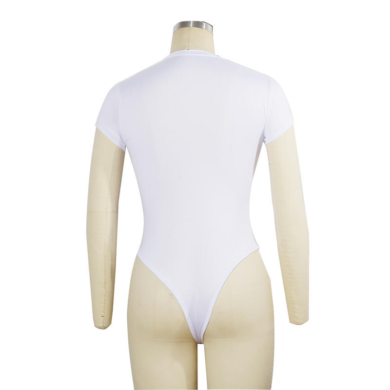 Женский боди с коротким рукавом и круглым вырезом, облегающий, однотонный, сексуальный открытый дизайн, повседневный наряд, сочетающийся с облегающим топом-боди