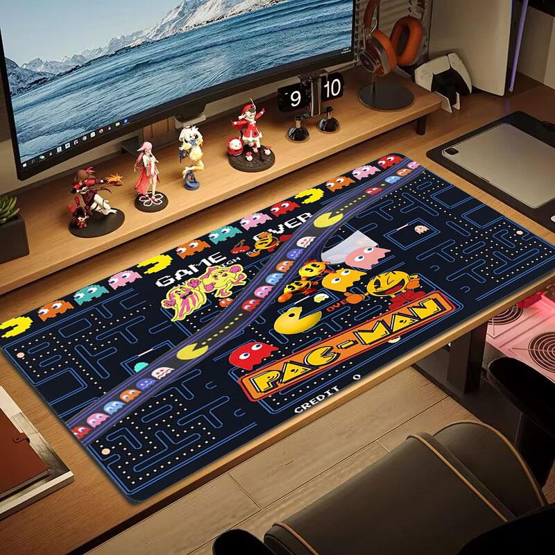 Pac-Man Large Size Mouse Pad Large Gaming Table Cushion Non-slip Laptop Tablet Big Mousepad XXL Mat Mini PC Playmat With Lock edge