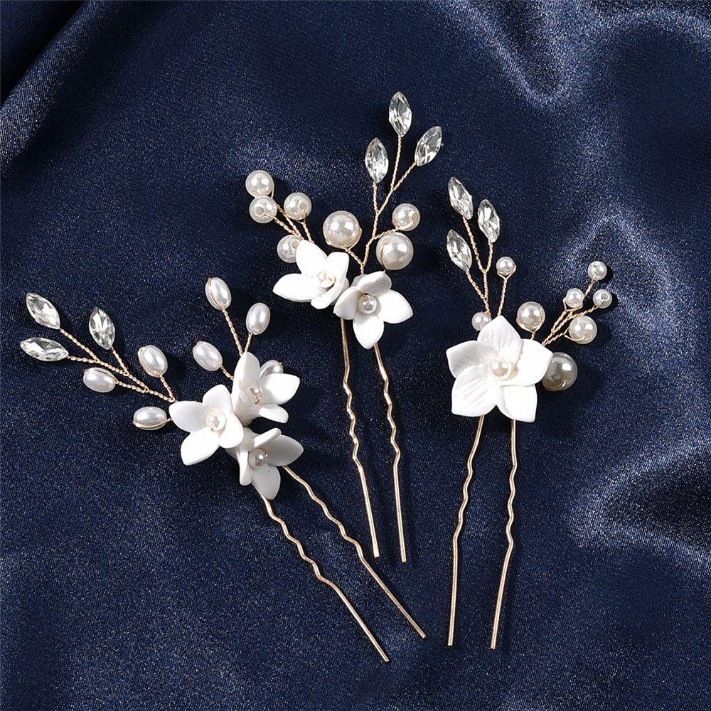 Wedding Hair Ornament Rhinestone Handmade Hair Pins Crystal Headband Bridal Hairpin Tiara Jewelry