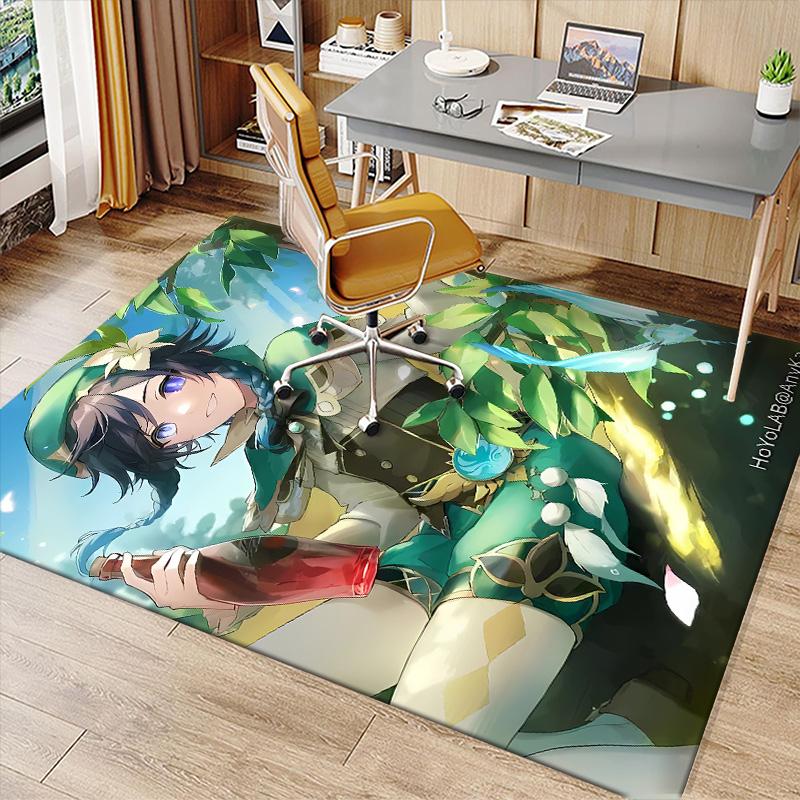 Genshin Impact characters8 Printed Absorbent Washable Carpet, Non-Slip Bathroom Mats, Kitchen Rugs, Yoga Mat,Living Room Entrance, Camping Picnic Rugs