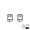 925 Sterling Silver High-end Rectangle Halo Pendant Necklace Exquisite Moissanite Stud Earrings for Women Bridal Jewelry Set