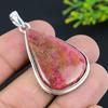 Rhodonite Gemstone Handmade 925 Sterling Silver Jewelry Pendant 1.89" s3H52