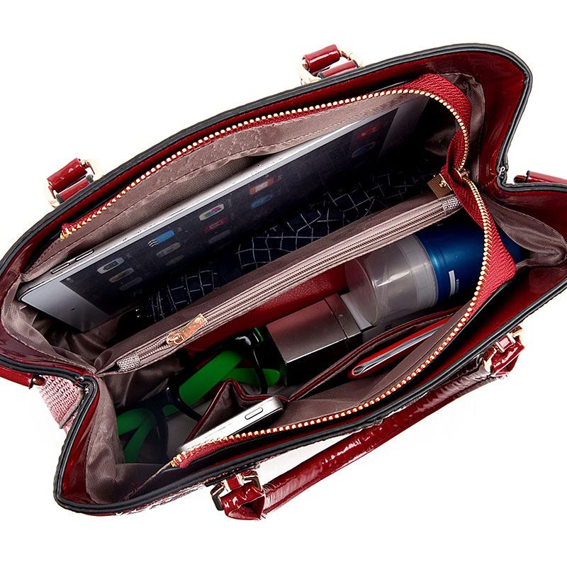 Новая модная и минималистичная женская сумка среднего возраста, лаковая кожаная сумка для мамы через плечо