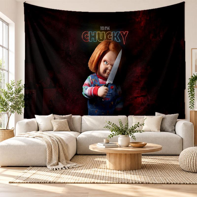 Child's Play Chucky Tiffany Wall Tapestry Home Decor Hanging Cloth Art Background Tapestry for Bedroom