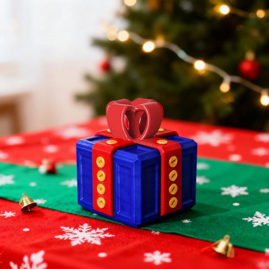 Annoying Gift Box with Screws Christmas Puzzle Present Box Prank Case Home Office Bookshelf Desktop Decoration Ornament Joke Gag Gift