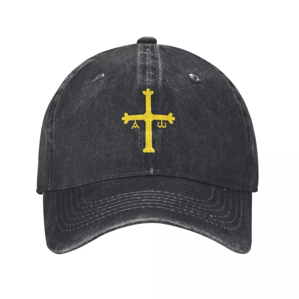 Испания Астурия Флаг Бейсболка Ретро Потертый Деним Крест Победы Snapback Кепка Мужская Женская Уличная Летняя Кепка Шляпа