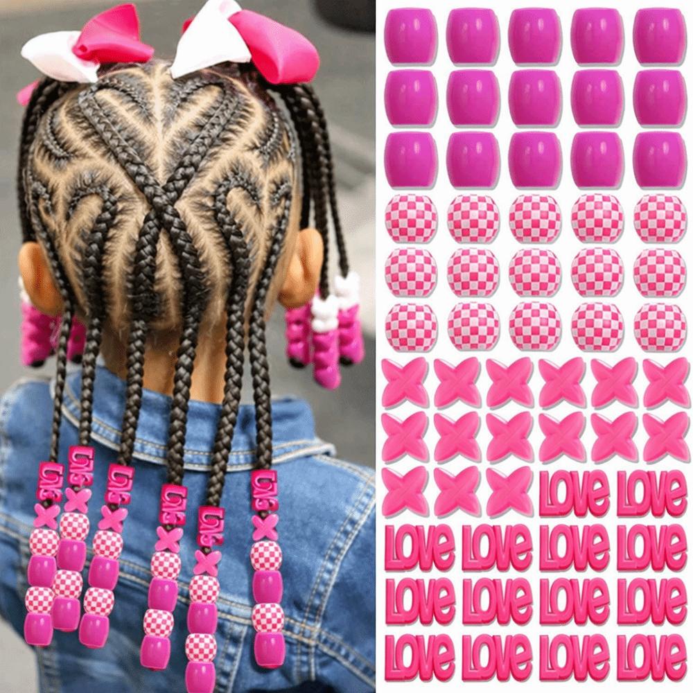 Multi-Color Colorful Hair Beads Kits Love Heart Dreadlock Braids Decor Boys