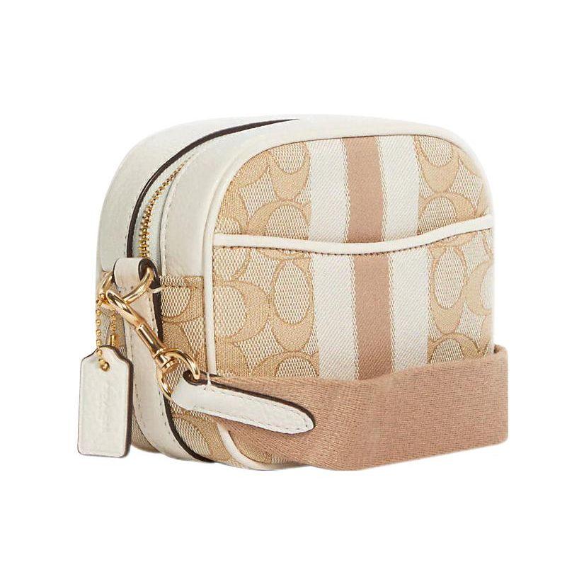 Coach Сумка для камеры Dempsey 14 Classic Plaid Jacquard Pebble Leather Женская сумка через плечо Светло-хаки C9120-IMDQC
