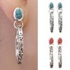 1 Pair Women Bohemian Earrings Faux Turquoise Vintage Style Jewelry Faux Agate