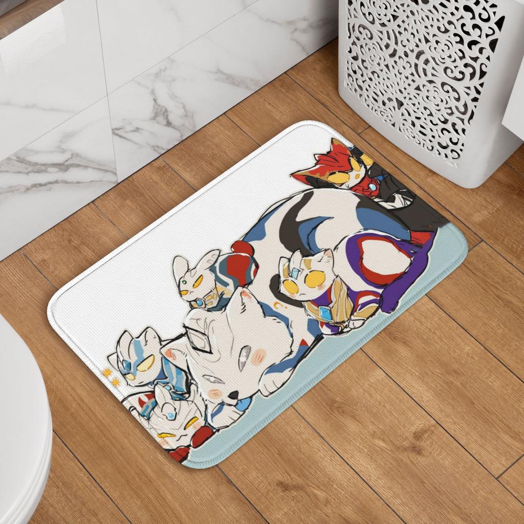 Ultramanes Anime Front Door Mat Anti-Slip Indoor Welcome Quick Dry Doormat Living Room Entrance Rug Carpet Footpad