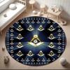 1 шт. Квадрат и циркуль масонства Круглый ковер Расписной Печатный круглый ковер, домашний дверной коврик, коврик для защиты в путешествиях на открытом воздухе