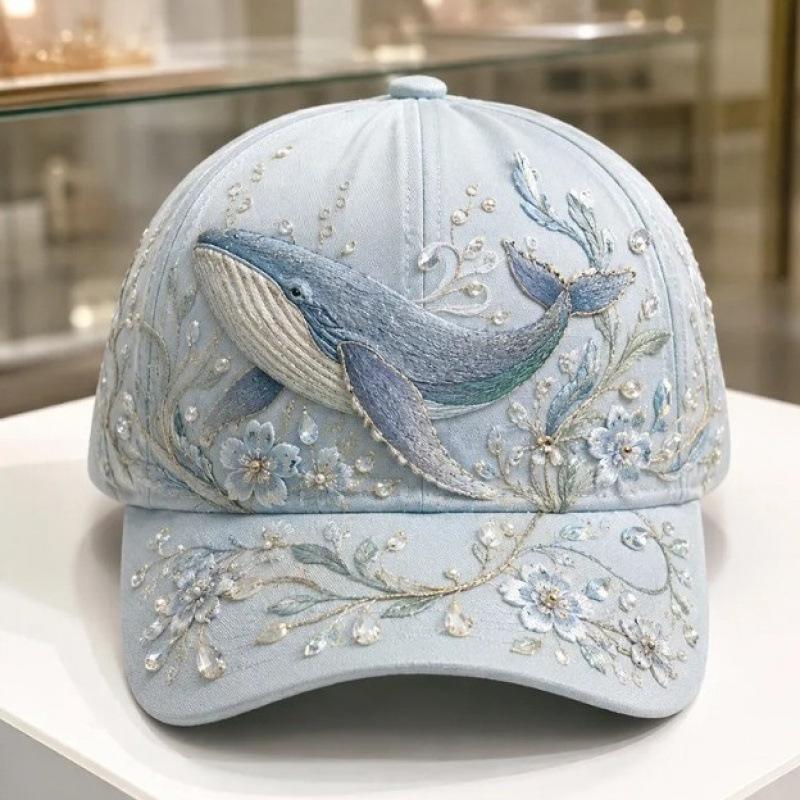 Ocean turtle baseball cap D print visor cap whale seahorse baseball cap POD print to design