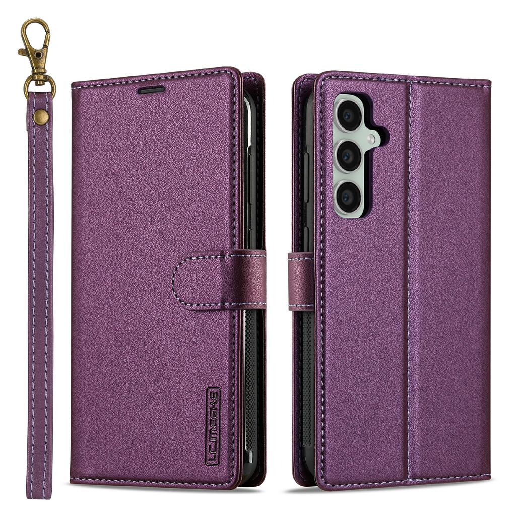 LC.IMEEKE L2 Series for Samsung Galaxy S25 FE Case PU Leather Wallet Detachable Magnetic Phone Cover