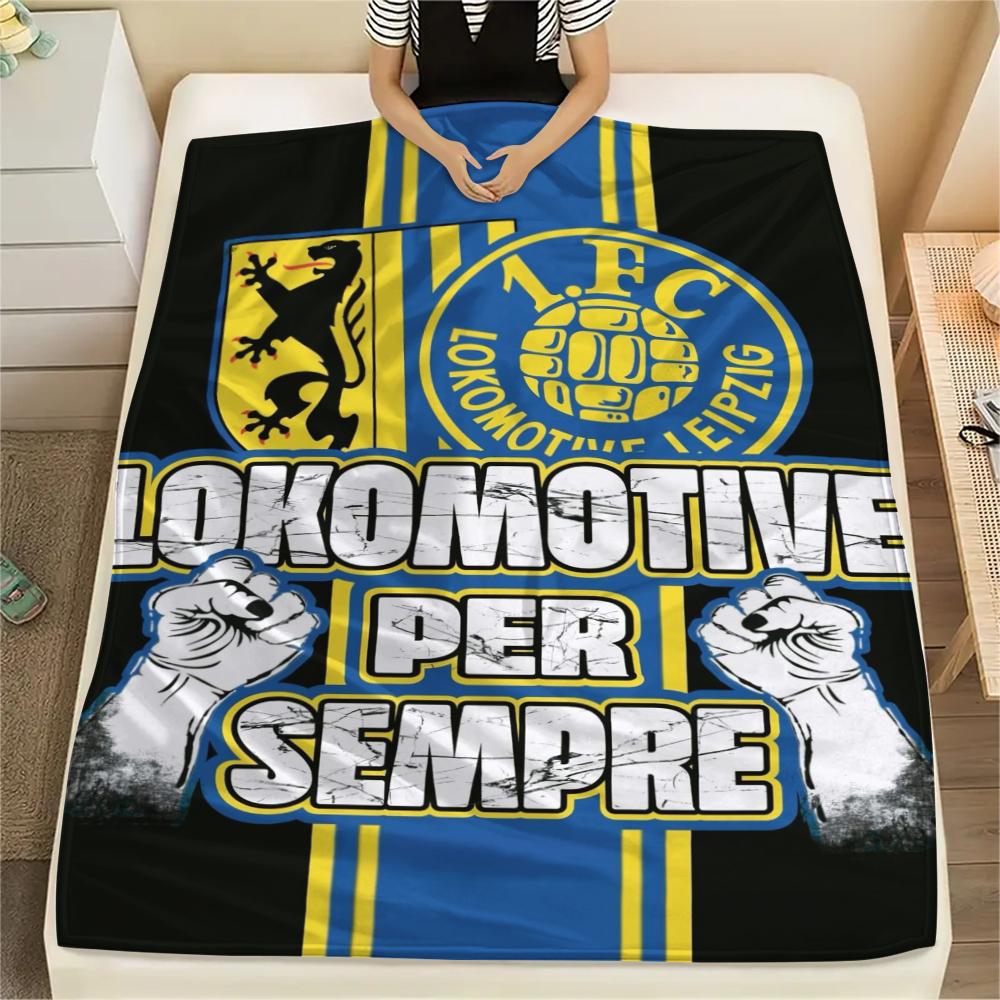 Lokomotive Leipzig Print Flannel Blanket, High quality Comfortable for All Seasons, Home Decor, Warmth and Comfort, Perfect for Christmas Gifts71