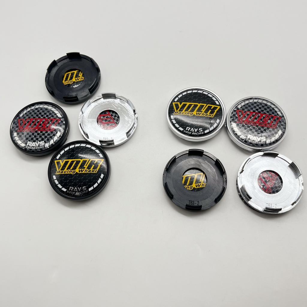 4pcs T63-2 63mm For VOLK RAYS Emblem Badge Car Wheel Center Caps Wheel Hub Center Dust Cover Rim Hubcaps Car Styling Accessories