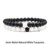 Set Bracelet Couples Distance Black White Natural Lava Stone Tiger Eye Beaded Yoga Bracelets for Men Women Elastic Rope Jewelry