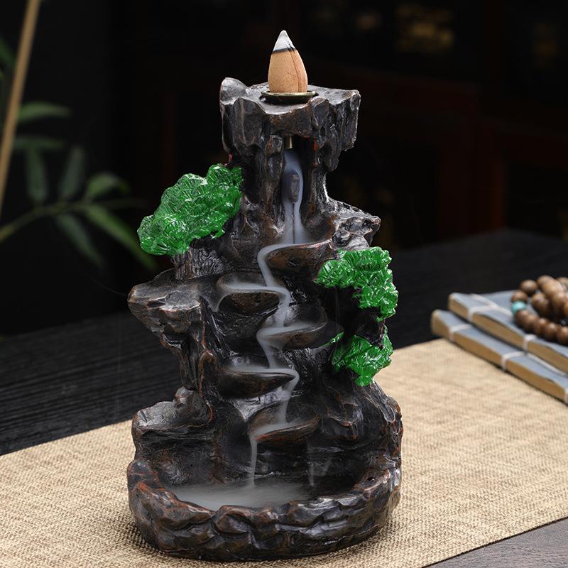 1 шт. горный водопад обратный ток курильница - завораживающий дымный эффект расслабляющее украшение для спа йоги медитации 7