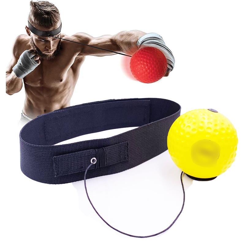 Мяч для бокса Reflex, набор повязок на голову Reflex Ball, в который входят 4 разных мяча, регулируемые повязки на голову, тренировочный мяч для бокса с повязкой на голову, идеально подходит для фитнеса