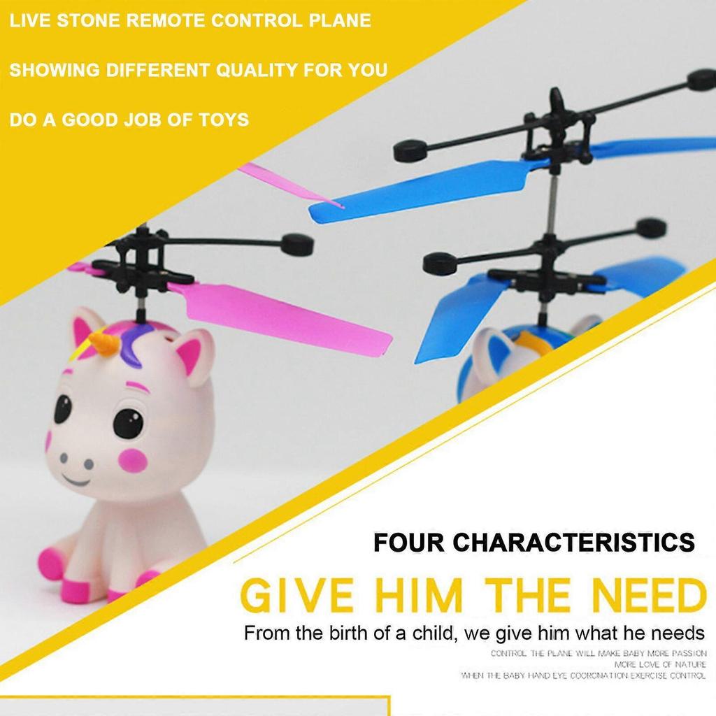 Летающий шар Fly Toys Мультяшный дизайн С пультом Дистанционного управления Для игры на улице Зарядка от USB Красный Синий Пластик Подарок для детей Радиоуправляемый вертолет