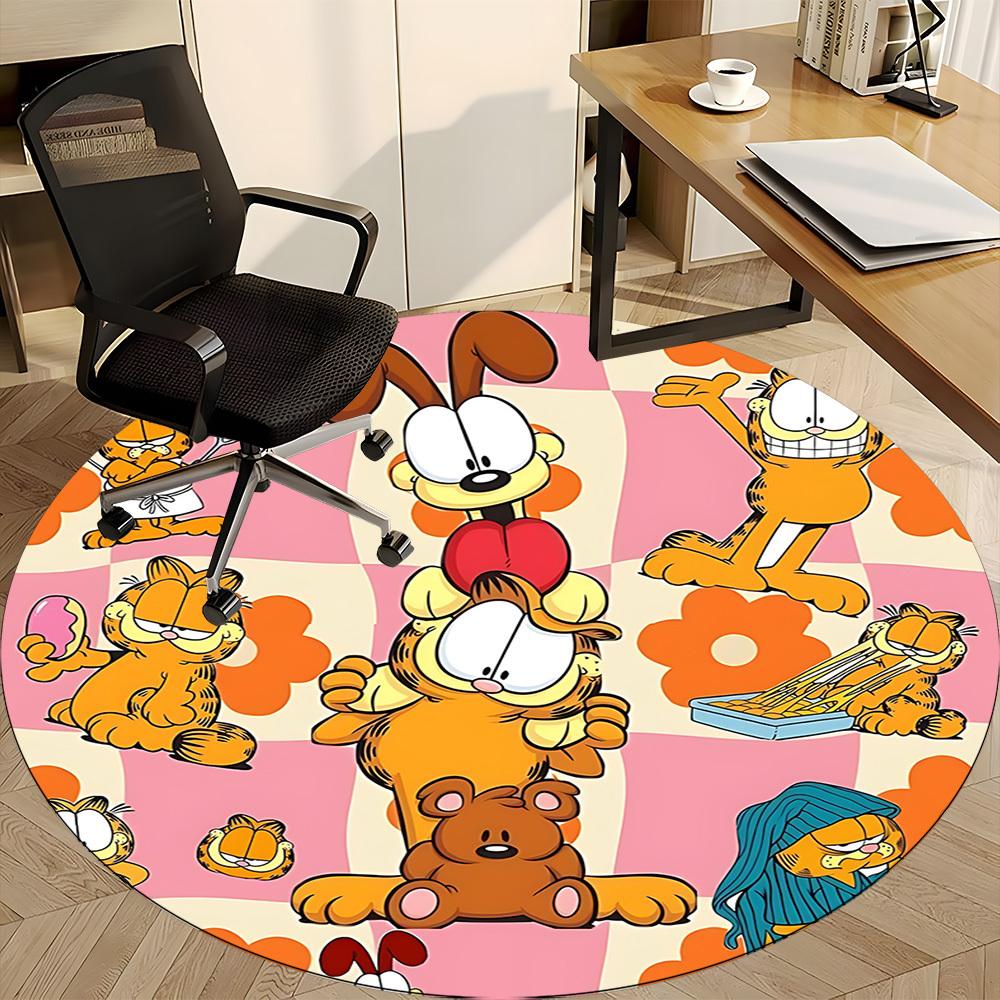 1pcGarfield Pets Office Round Area Rug, Indoor Mat Suitable For Office,Bedroom Living Room Home Decor, Room Deco a0928107