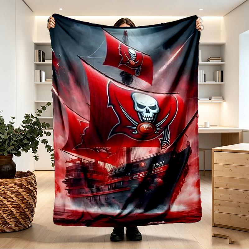 Tampa Bay Buccaneers Print Blanket - Soft & Comfortable, for Bedroom, Travel, Sofa, Home Decoration - Birthday Christmas Gift for Friend