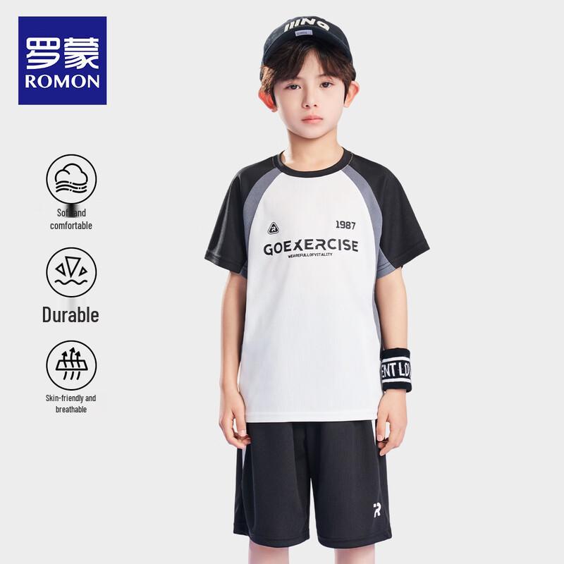 Romamon Boys' 2026 Summer Lightweight Short Sleeve & Shorts Set