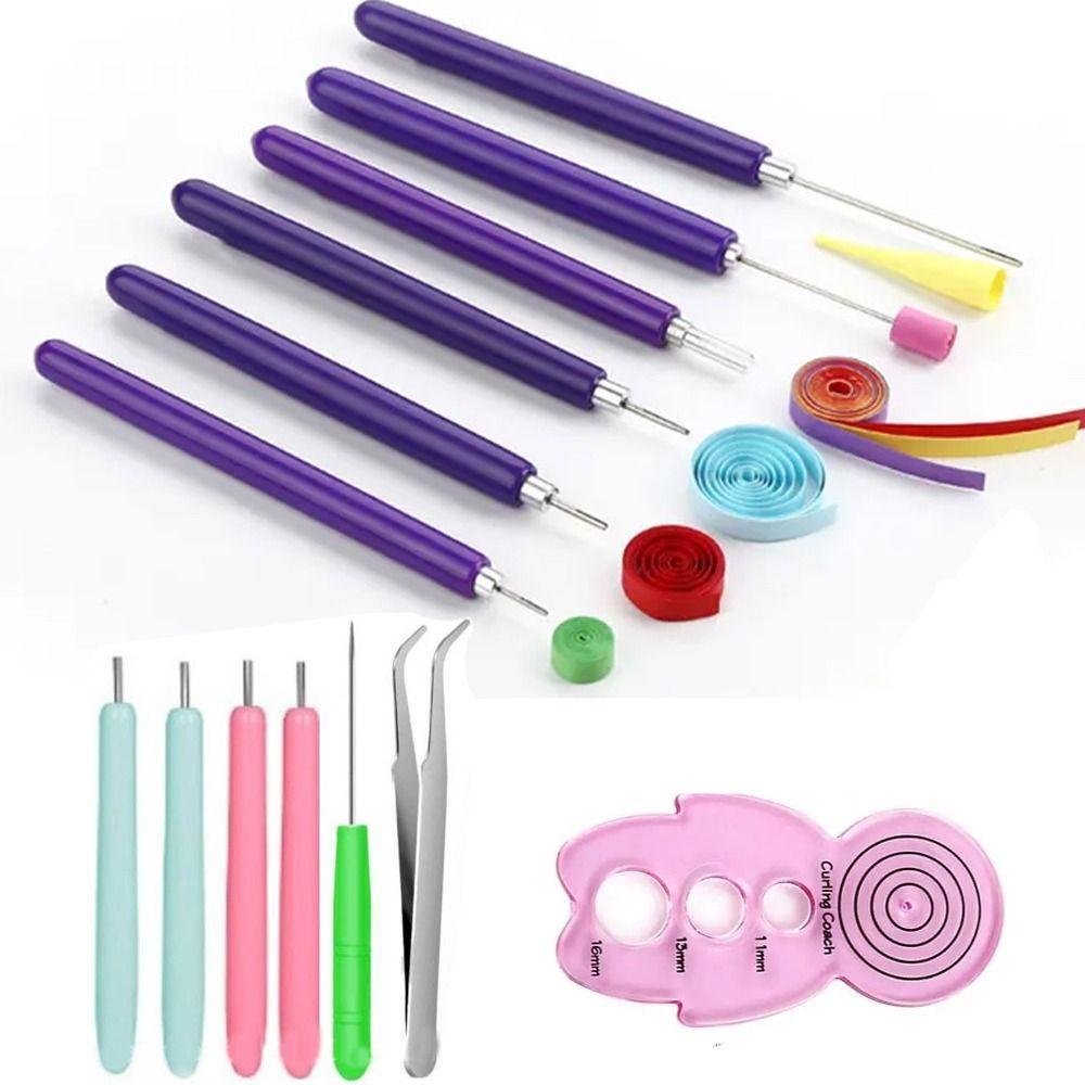 12PCS Paper Curling Quilling Needle Kit Quilling Slotted Pen Paper Quilling Pen Paper Art