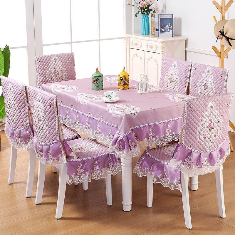 Чехол на стул с цветами, кружевная подушка, пылезащитная розовая скатерть для банкета, чехол для обеденного стола, ткань для стула с вышивкой
