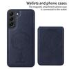For Samsung Galaxy S22+ 5G Magnetic Case BETOPNICE RFID Blocking Leather Phone Back Cover with Detachable Card Bag