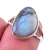 Натуральный драгоценный камень лабрадорит 925 пробы стерлинговое серебро ювелирное кольцо размер 6 T7C08