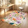 Floral Theme Soft Crystal Velvet Rug Custom Name & Text Print Non Slip Floor Rug for Bedroom Living Room