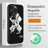 Классический крутой Чехол для телефона Hunters-X ins Для iPhone 16 15 14 13 12 11 Plus Pro Max Высококачественный Роскошный Magsafe Овечья кожа