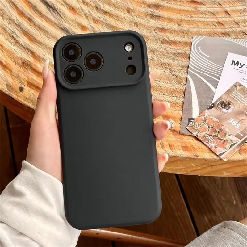 Высококачественный защитный чехол из жидкого силикона для iPhone 17 Air 16 15 14 13 12 11 Pro Max Plus 16E 17 Pro Max Защита камеры Матовый Мягкий чехол