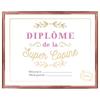 [A3450] - Multicolored 'Super Copine' Diploma Frame - 25x20 Cm